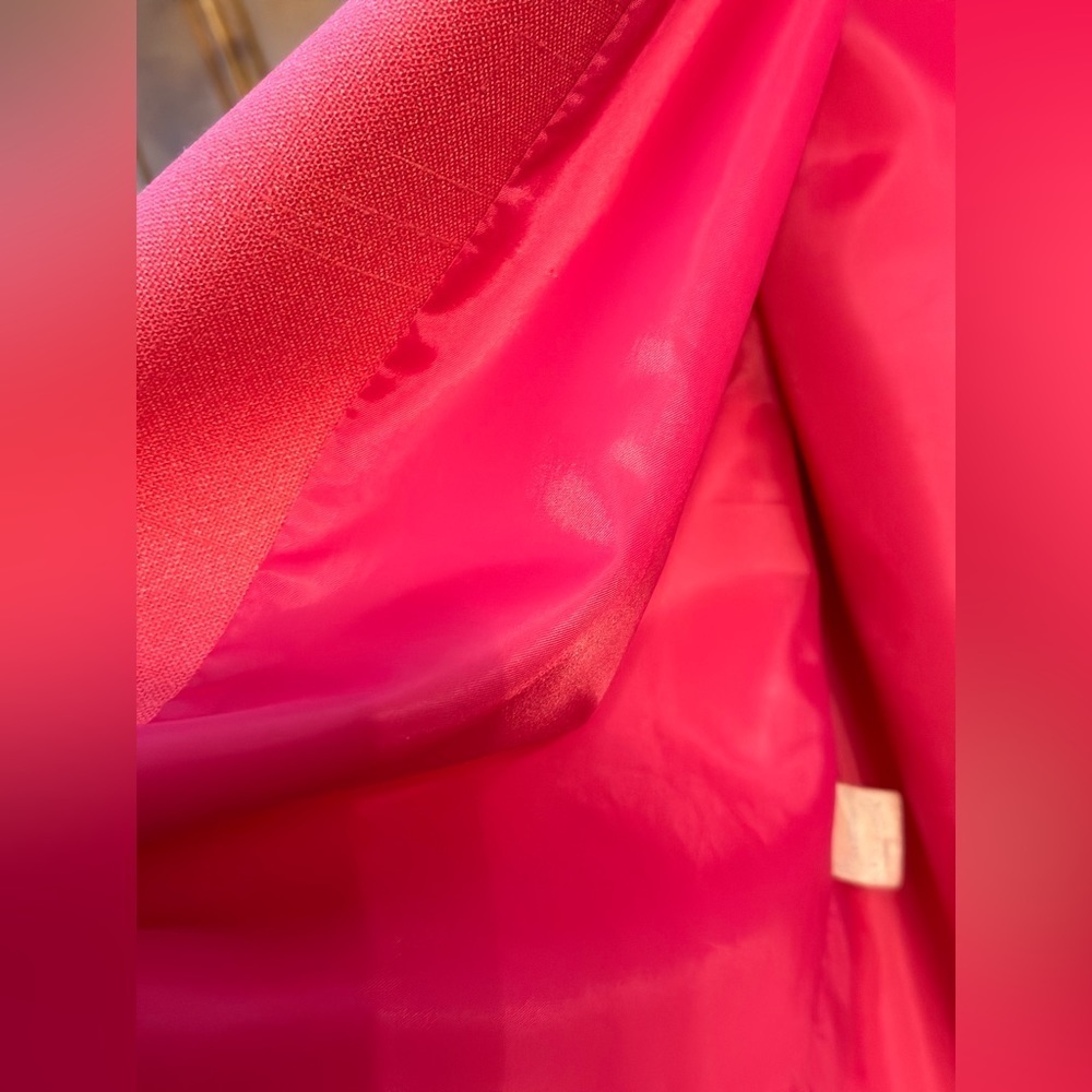 Vintage Adolph Schuman for Lilli Ann Open Front Blazer Jacket Fuchsia Pink - Picture 6 of 9